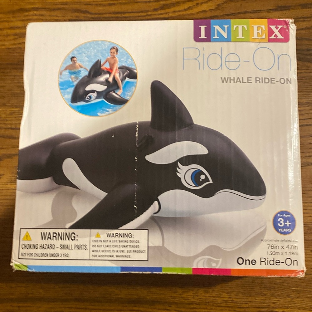 Intex inflatable ride on whale for pool. Brand new